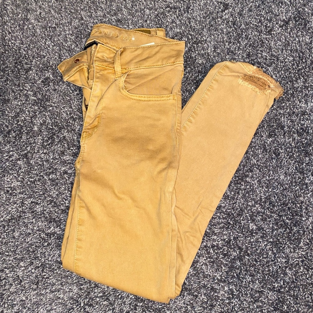 AE Super Stretch Gold Crop Jegging